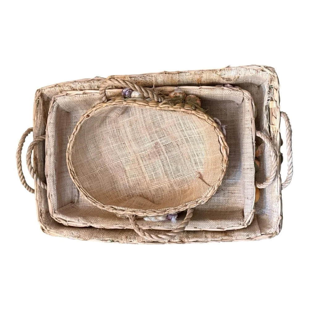 Vintage Wicker Basket Set as is